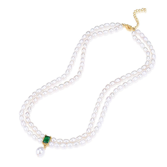 Elegant Freshwater Pearl Double Strand Layer Necklace