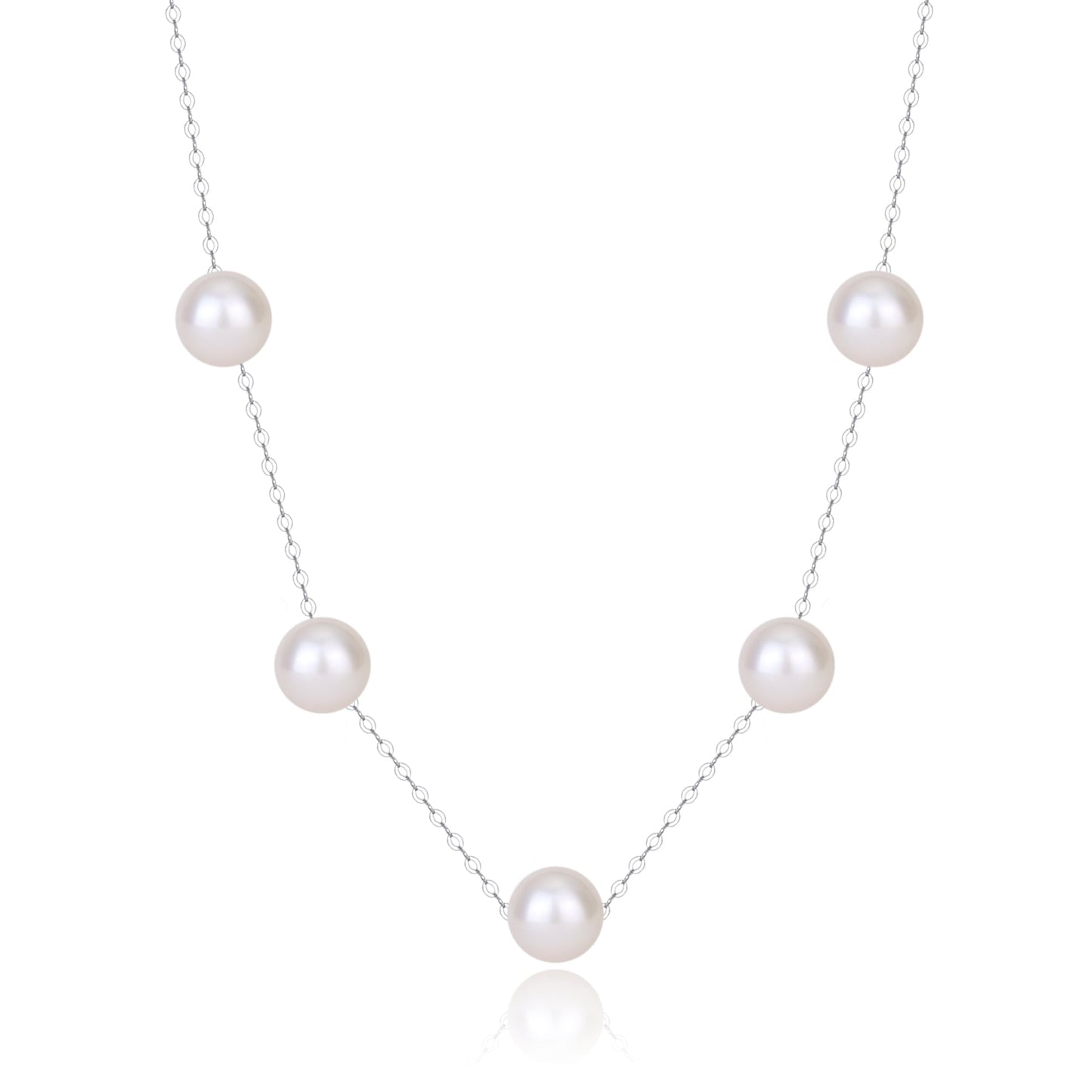 Akoya Pearl Tincup Necklace in Gold