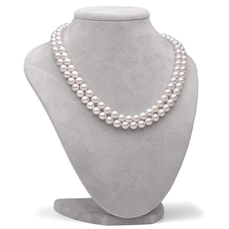 Double Strand White Freshwater Pearl Necklace 1