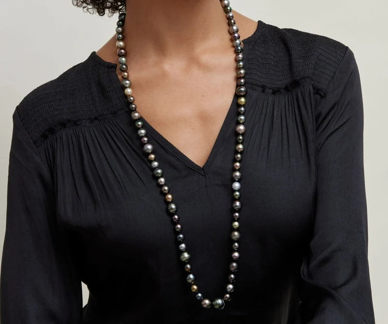 Colorful Tahitian Pearl Opera Length Necklace