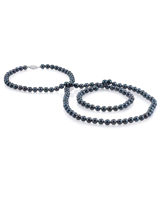 Black Akoya Pearl Opera Length Necklace Options