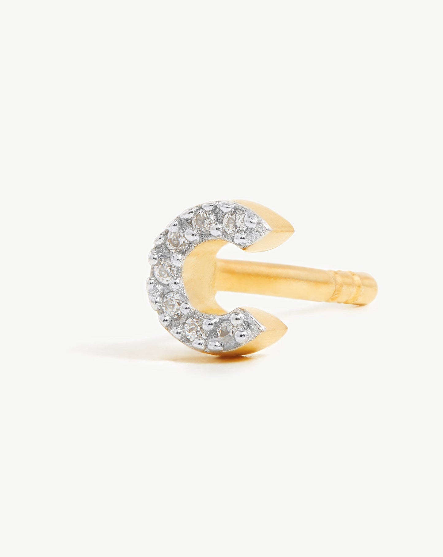 Initial Single Stud Earring in 18k Gold Vermeil 4