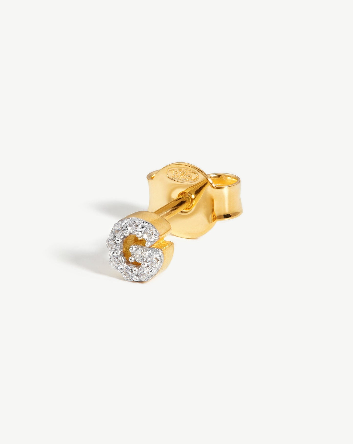 Initial Single Stud Earring in 18k Gold Vermeil 7