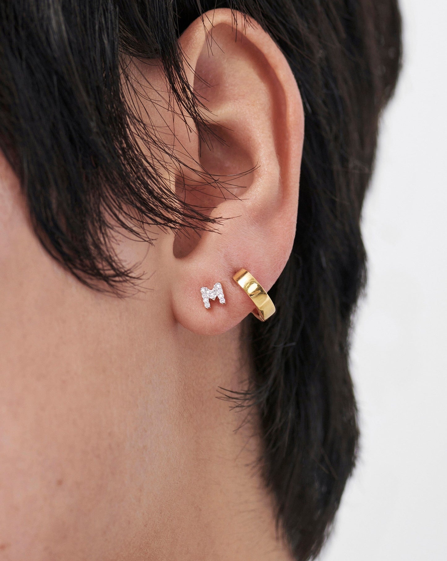 Initial Single Stud Earring in 18k Gold Vermeil 3