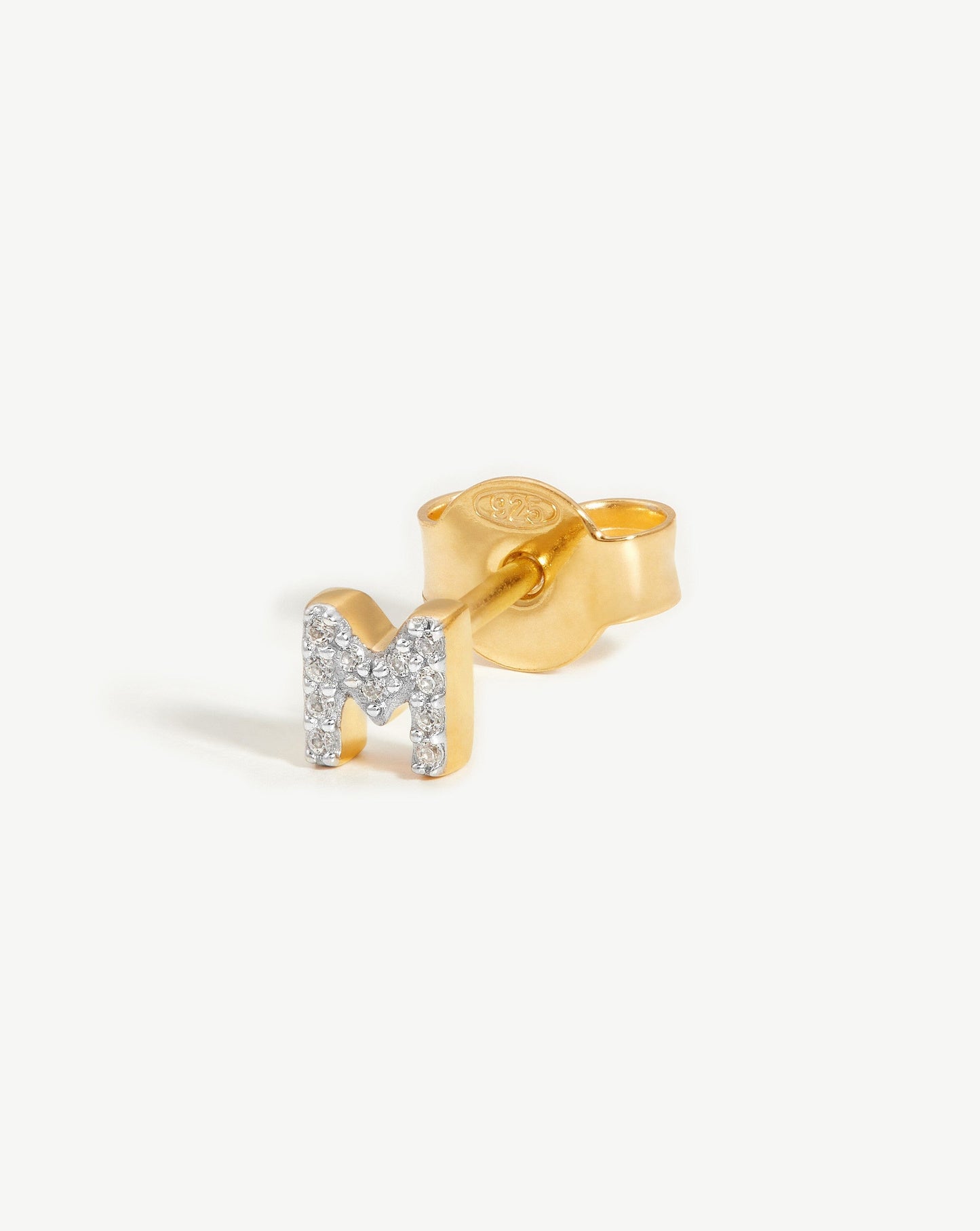 Initial Single Stud Earring in 18k Gold Vermeil 3