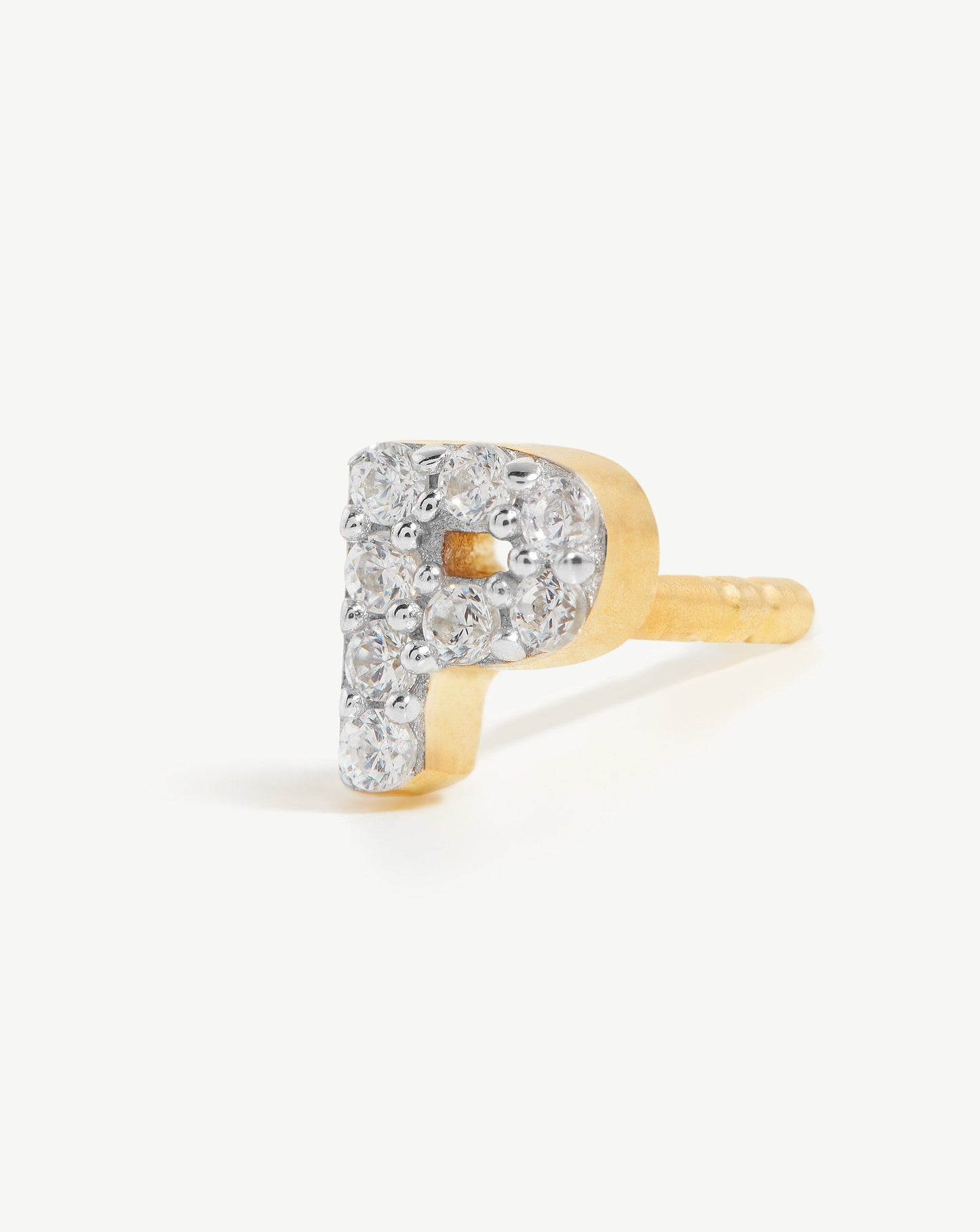 Initial Single Stud Earring in 18k Gold Vermeil 6