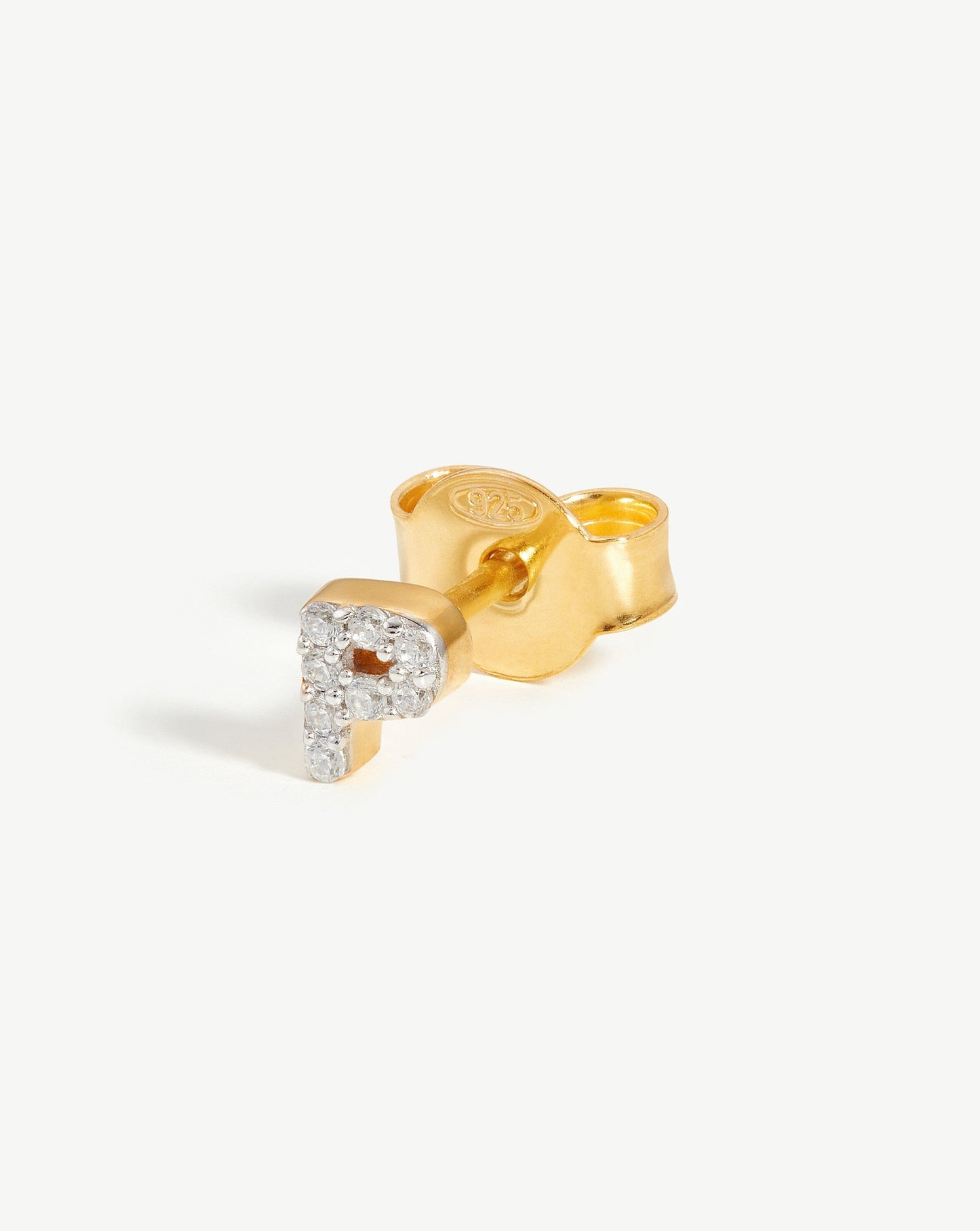 Initial Single Stud Earring in 18k Gold Vermeil 6