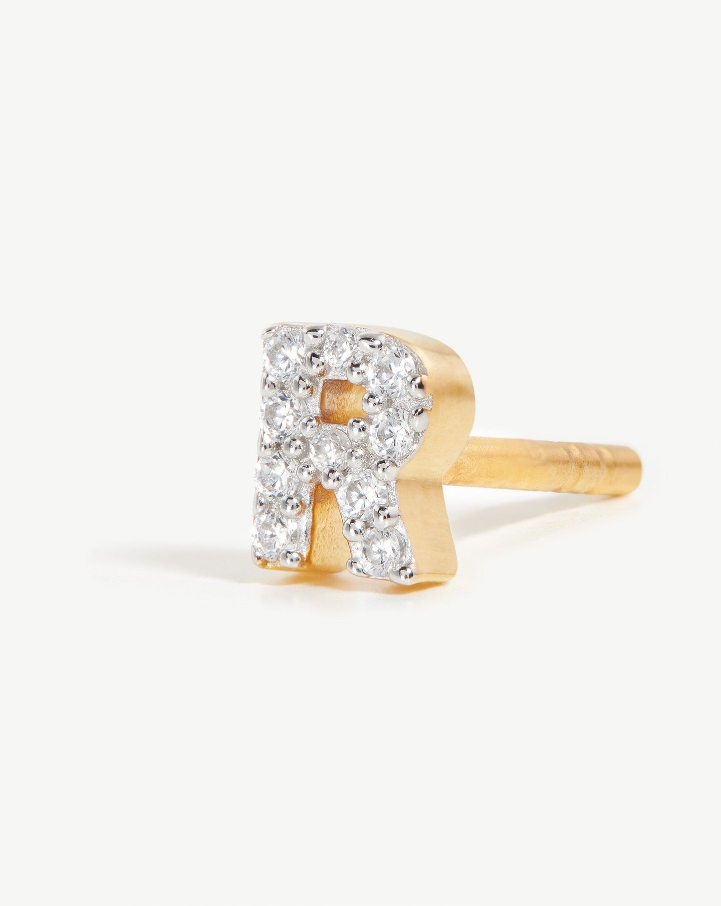 Initial Single Stud Earring in 18k Gold Vermeil 5