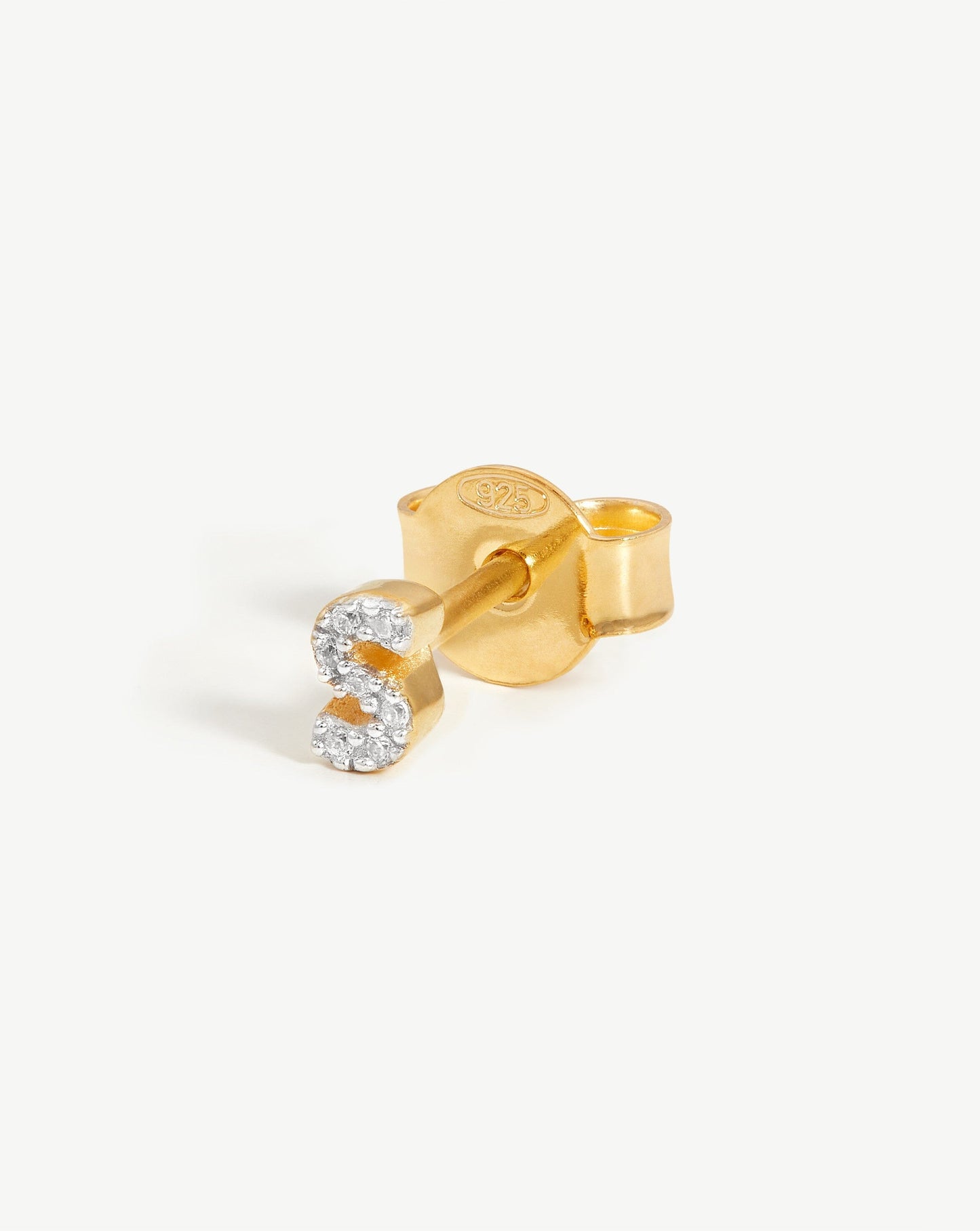 Initial Single Stud Earring in 18k Gold Vermeil 2