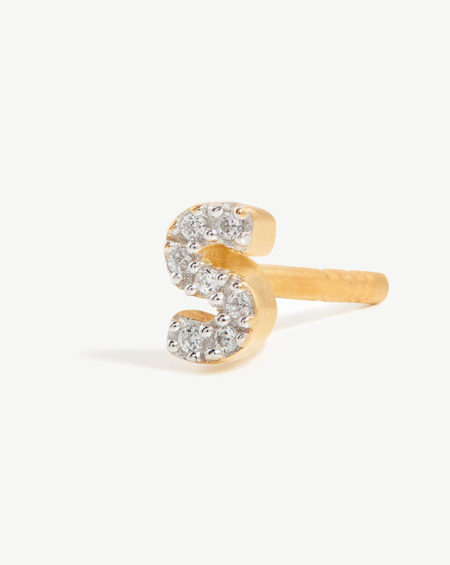 Initial Single Stud Earring in 18k Gold Vermeil 2