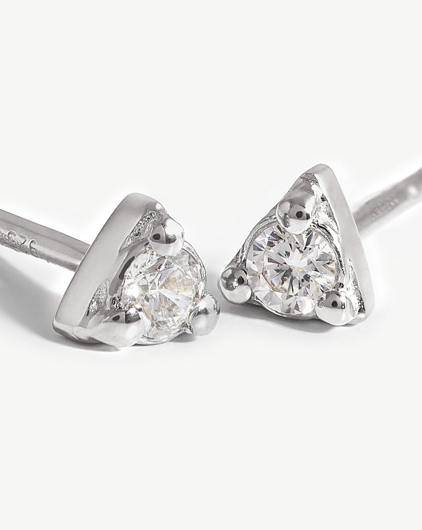 Sterling Silver Cubic Zirconia Prism Stud Earrings