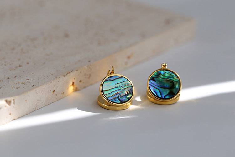 Shell-shaped Abalone and Mother of Pearl Earrings