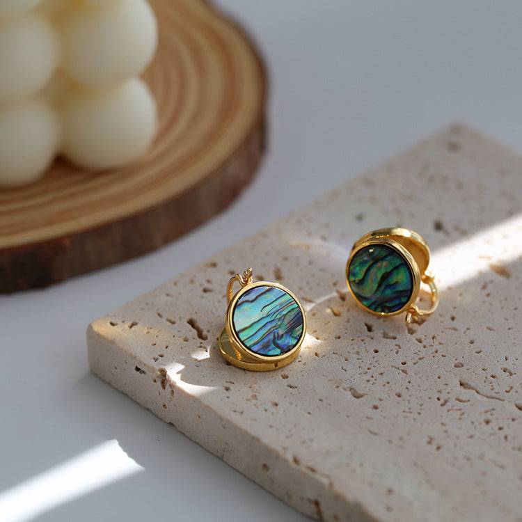 Shell-shaped Abalone and Mother of Pearl Earrings