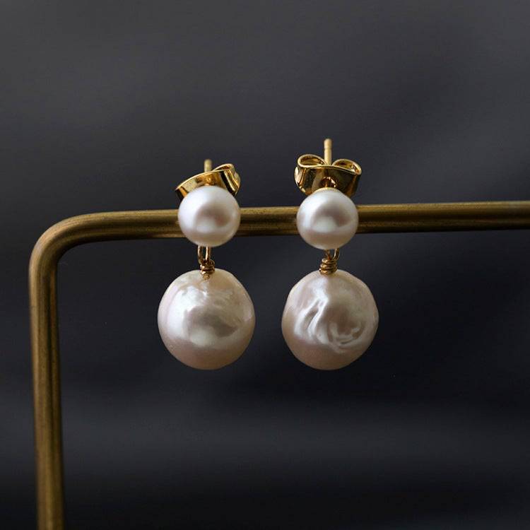 White Pearl Drop Earrings in Elegant Design 2