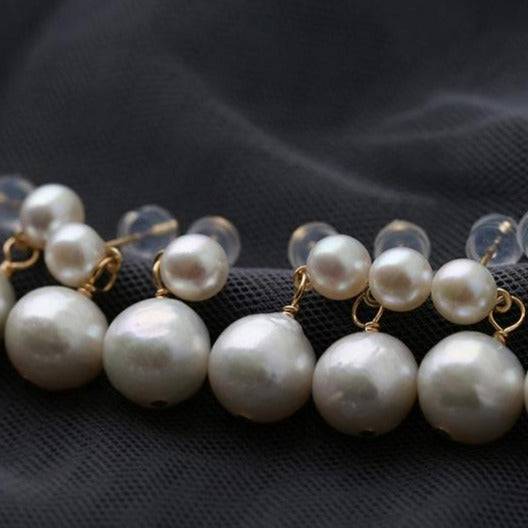 White Pearl Drop Earrings in Elegant Design 2