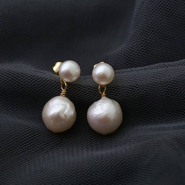 White Pearl Drop Earrings in Elegant Design 2