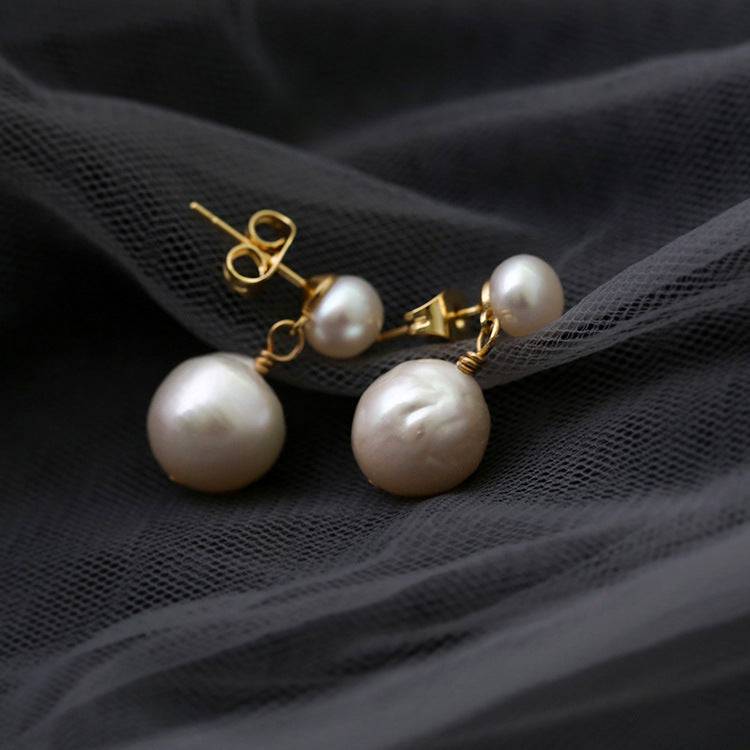 White Pearl Drop Earrings in Elegant Design 2