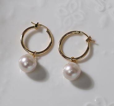 Baroque Pearl Hoop Earrings