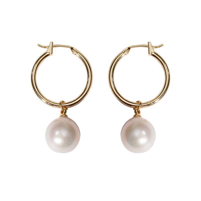 Baroque Pearl Hoop Earrings