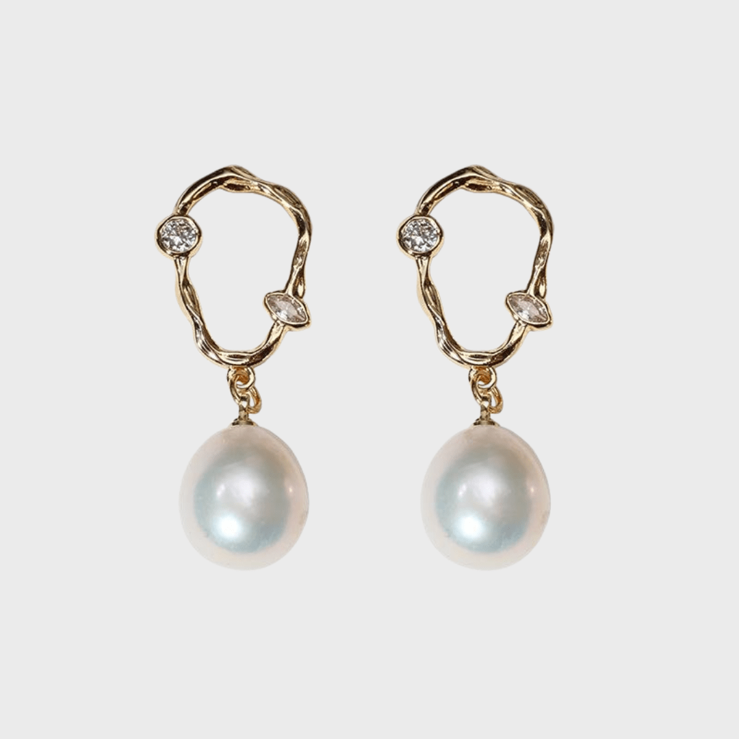 Unique Irregular Pearl Drop Earrings in Elegant Design