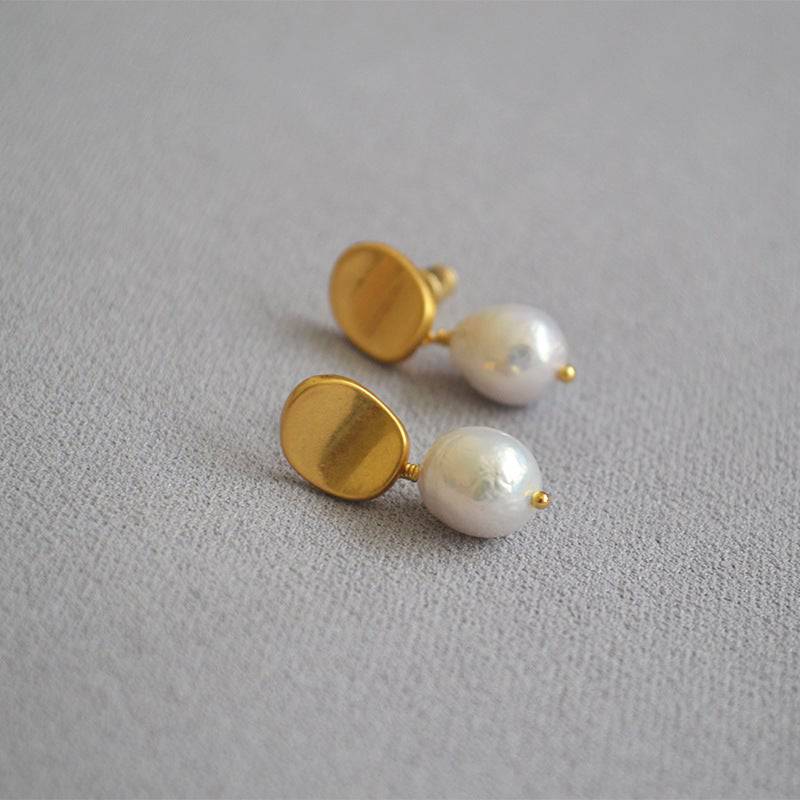 Baroque Pearl Gold Earrings