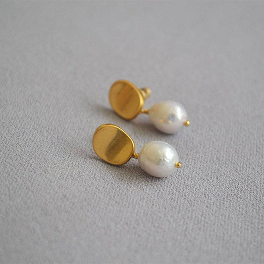 Baroque Pearl Gold Earrings