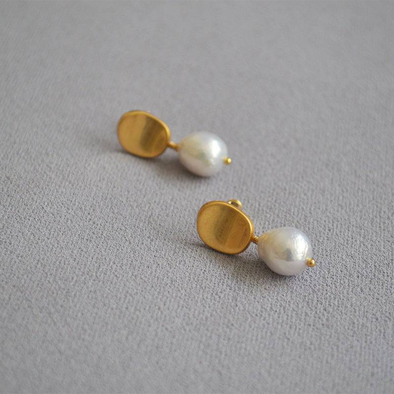 Baroque Pearl Gold Earrings