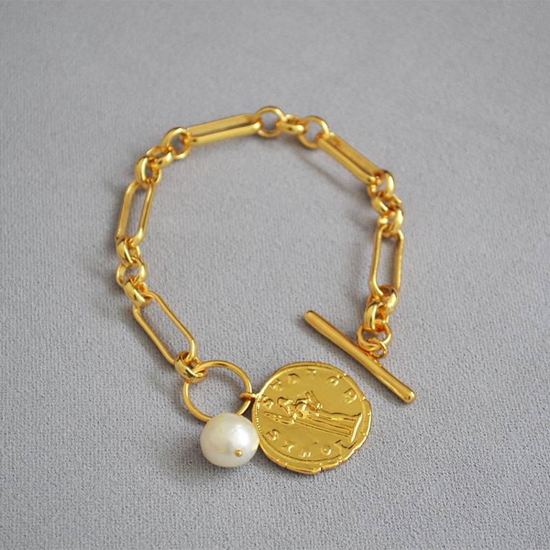 Baroque Coin Pendant Bracelet