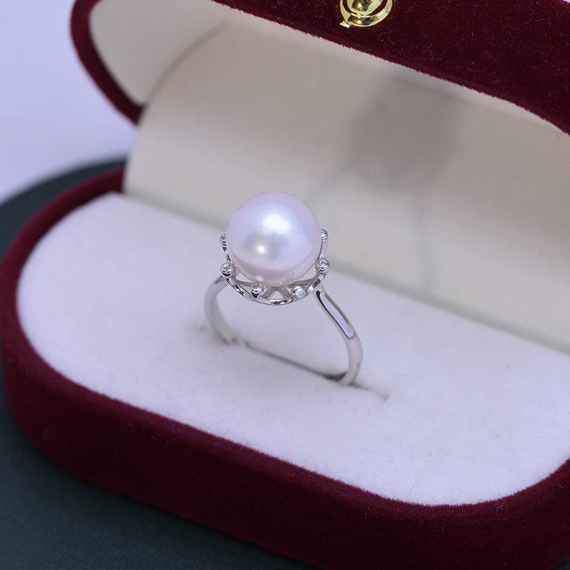 Freshwater Pearl and Cubic Zirconia Ring