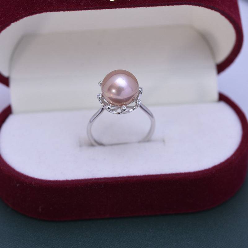 Freshwater Pearl and Cubic Zirconia Ring