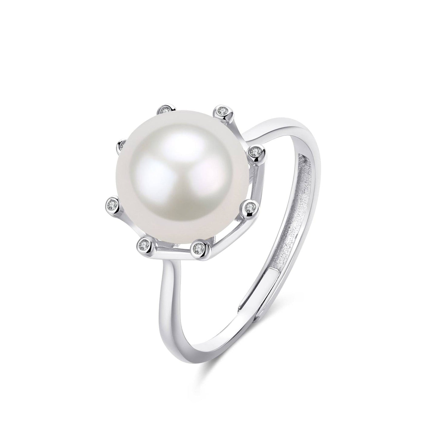 Freshwater Pearl and Cubic Zirconia Ring