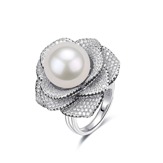 Freshwater Pearl and Zirconia Pearl Ring