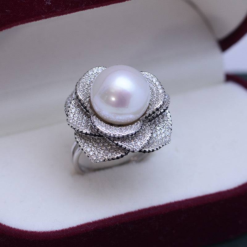 Freshwater Pearl and Zirconia Pearl Ring