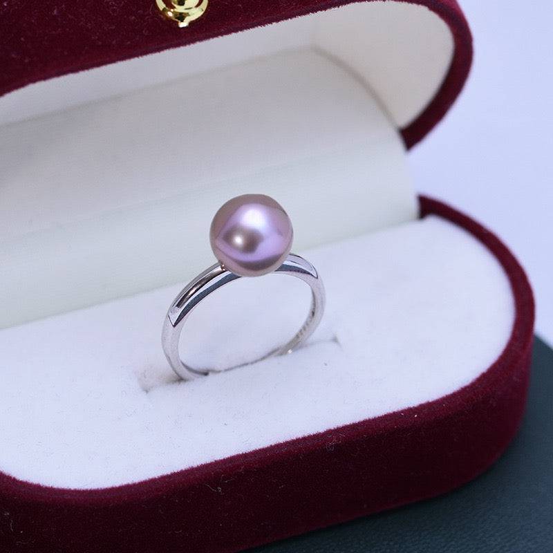 Purple Freshwater Pearl Modern Ring in 9-10mm Size