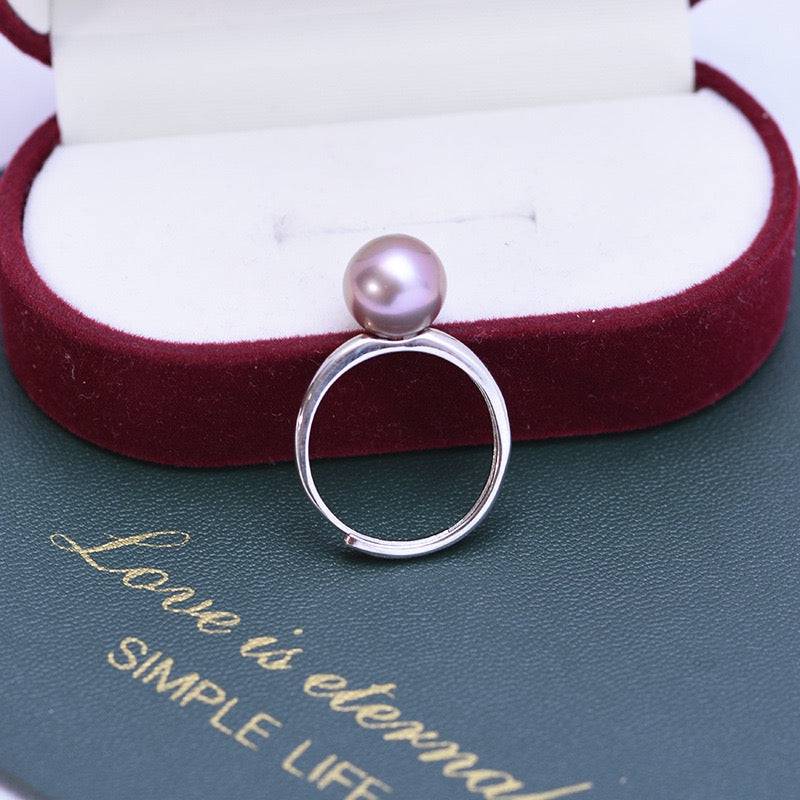 Purple Freshwater Pearl Modern Ring in 9-10mm Size