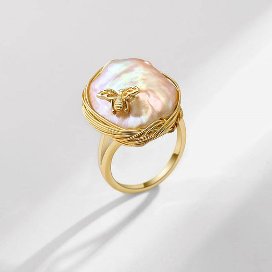 Freshwater Pearl Baroque Bee Ring