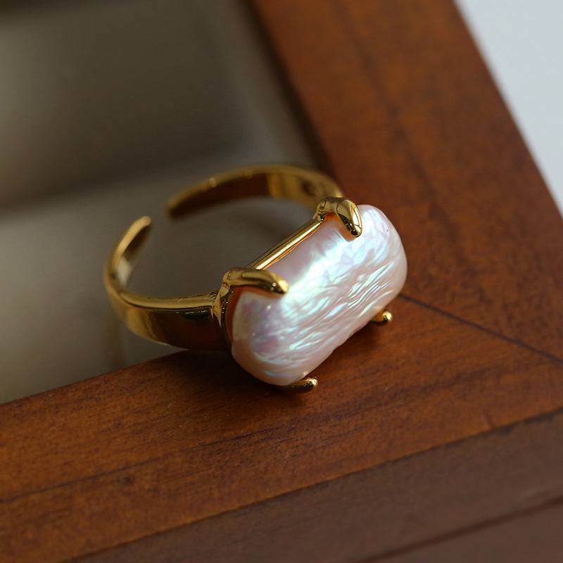 Rectangle Baroque Stacking Rings in Modern Style