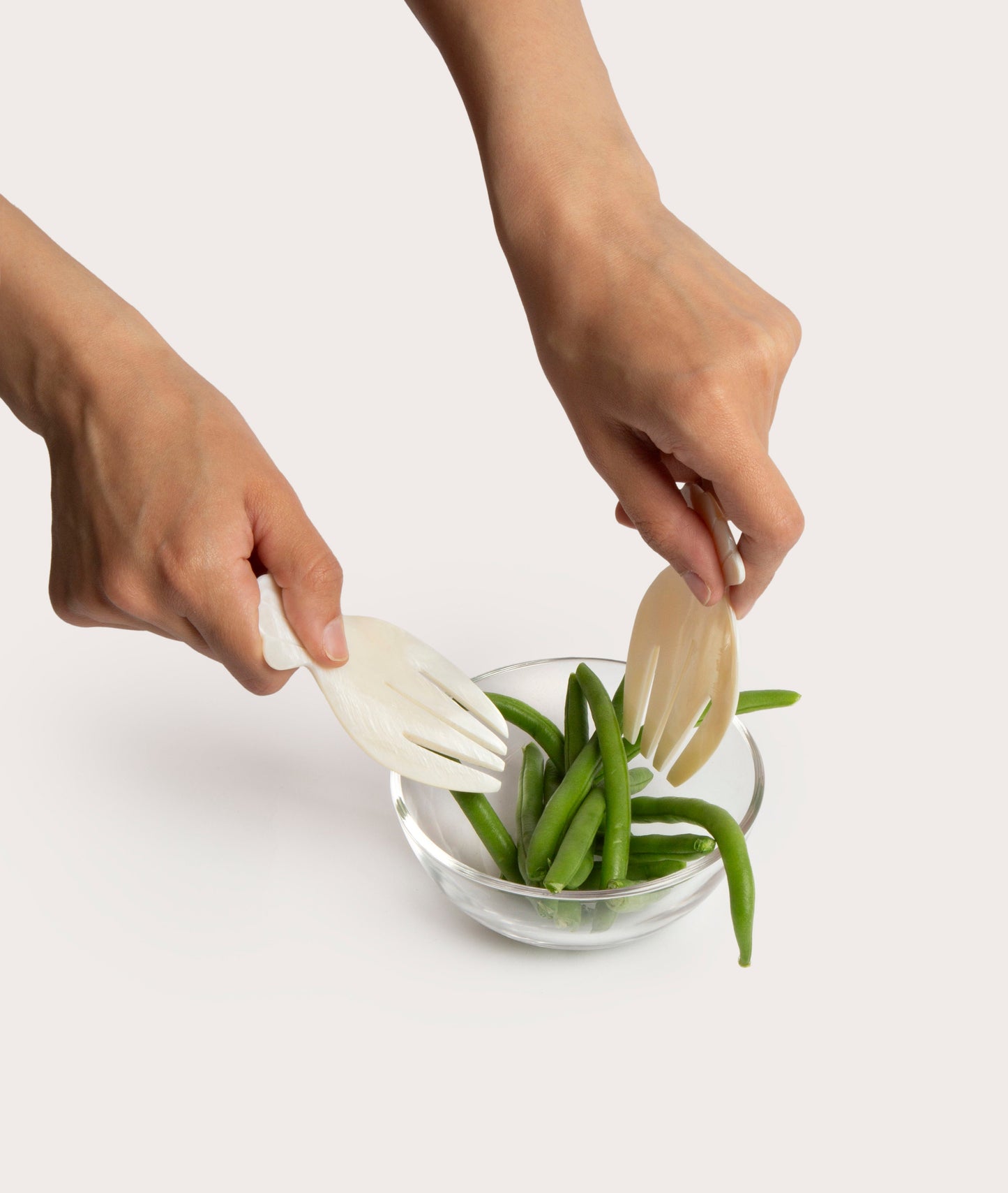 Mother of Pearl Salad Serving Hands