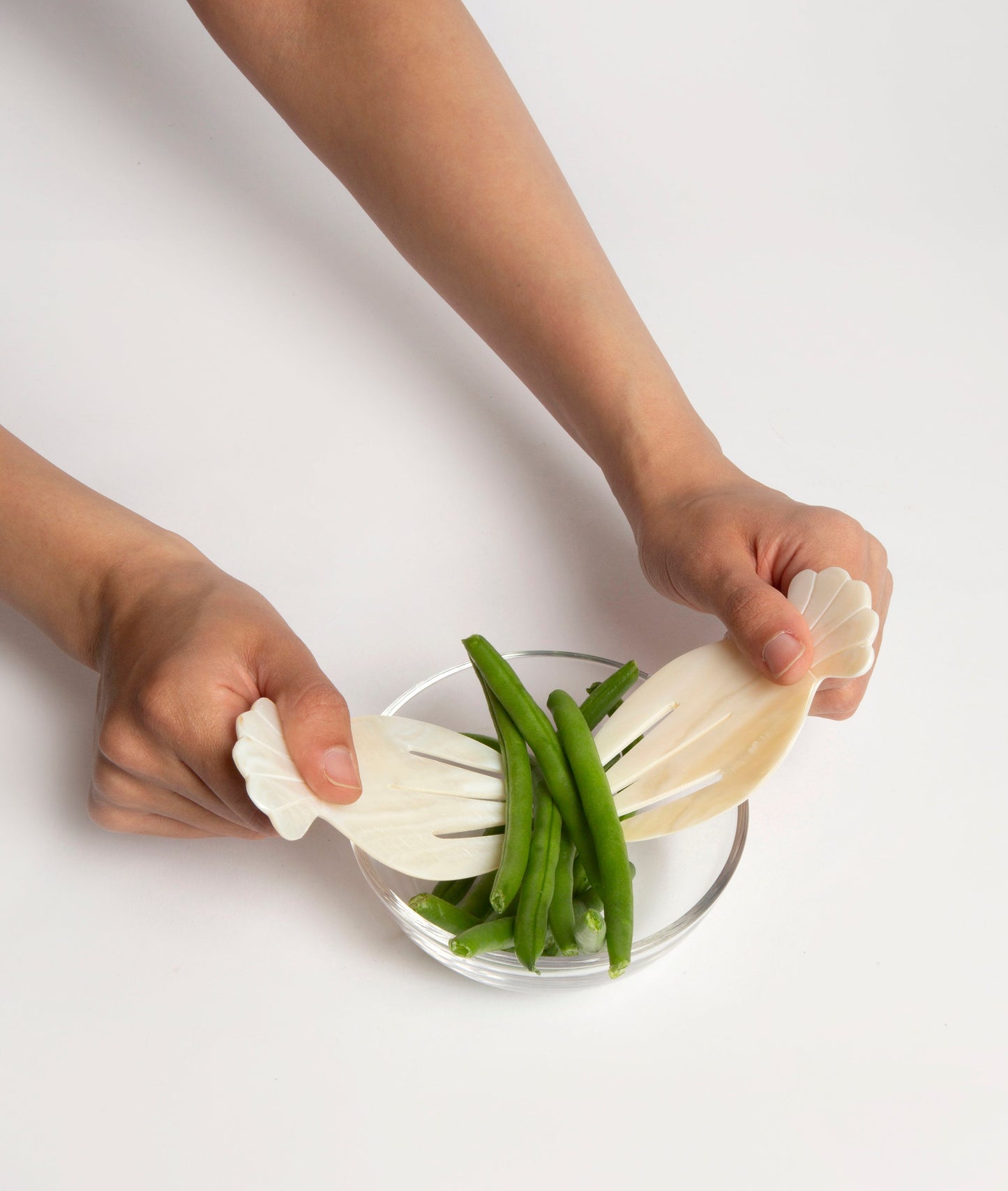 Mother of Pearl Salad Serving Hands