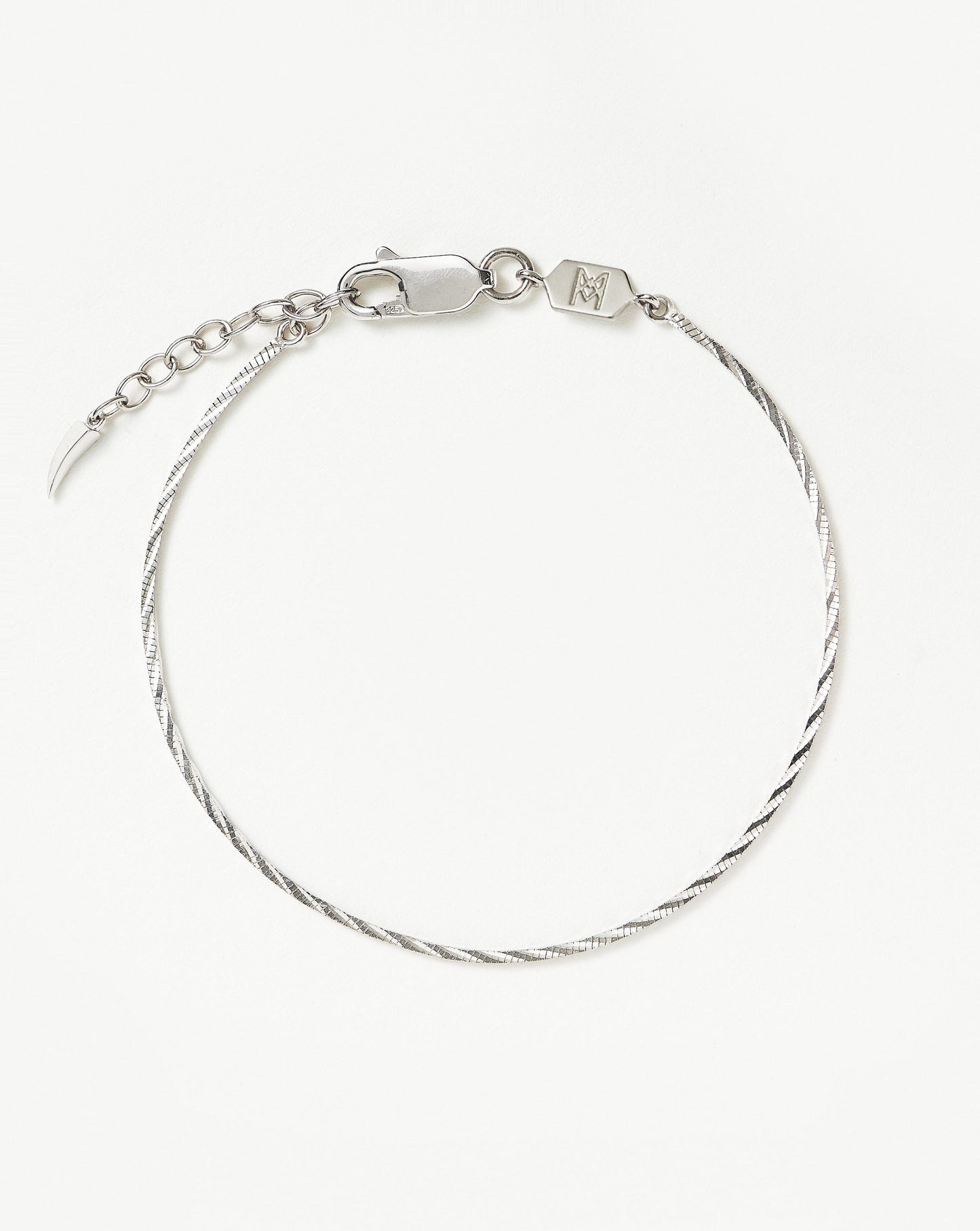 Asymmetric Square Snake Chain Bracelet in Silver 2