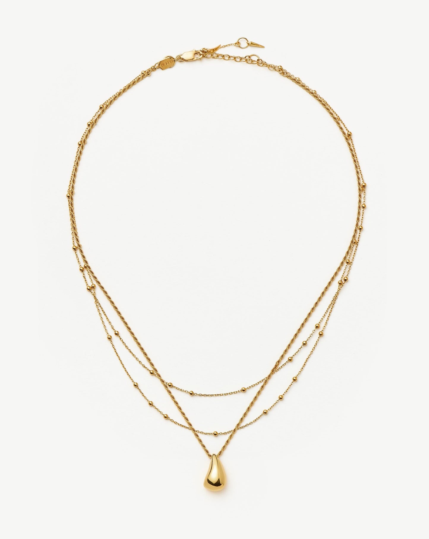 Double Necklace Set with 18k Gold Vermeil Pendant