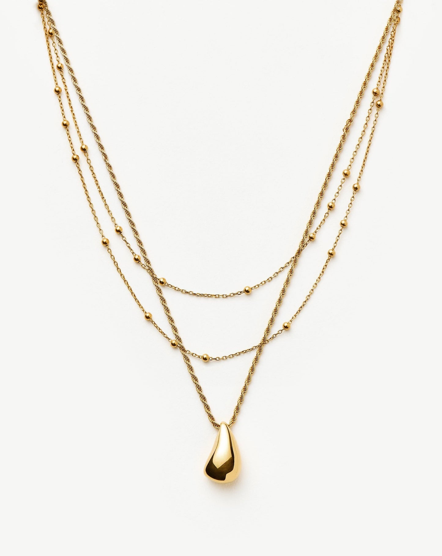 Double Necklace Set with 18k Gold Vermeil Pendant