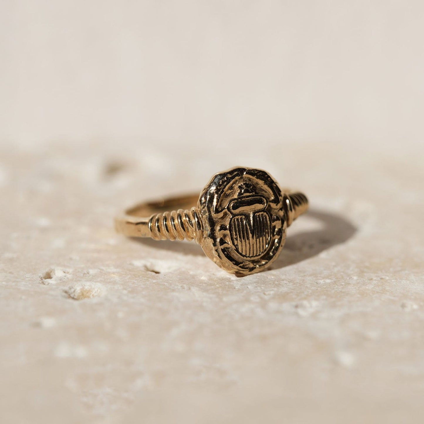 Solid Gold Ancient Scarab Ring Design