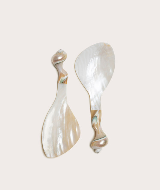 Mother of Pearl Salad Serving Utensils Set