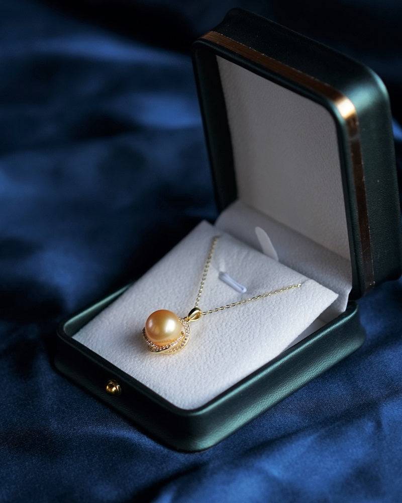 Rose Set with Golden South Sea Pearl and CZ