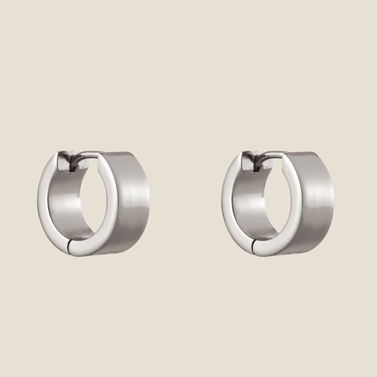 Silver Huggie Earrings in Elegant Design