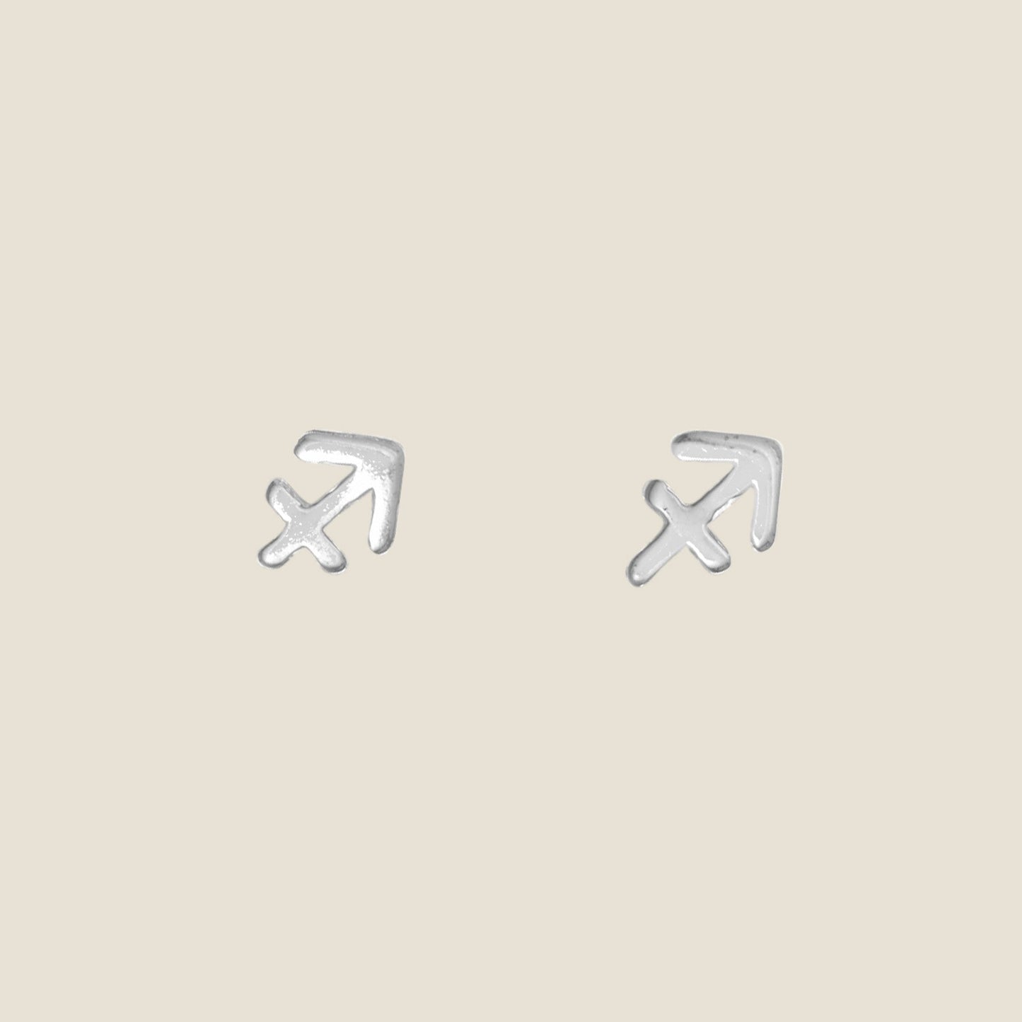 Silver Zodiac Sign Stud Earrings