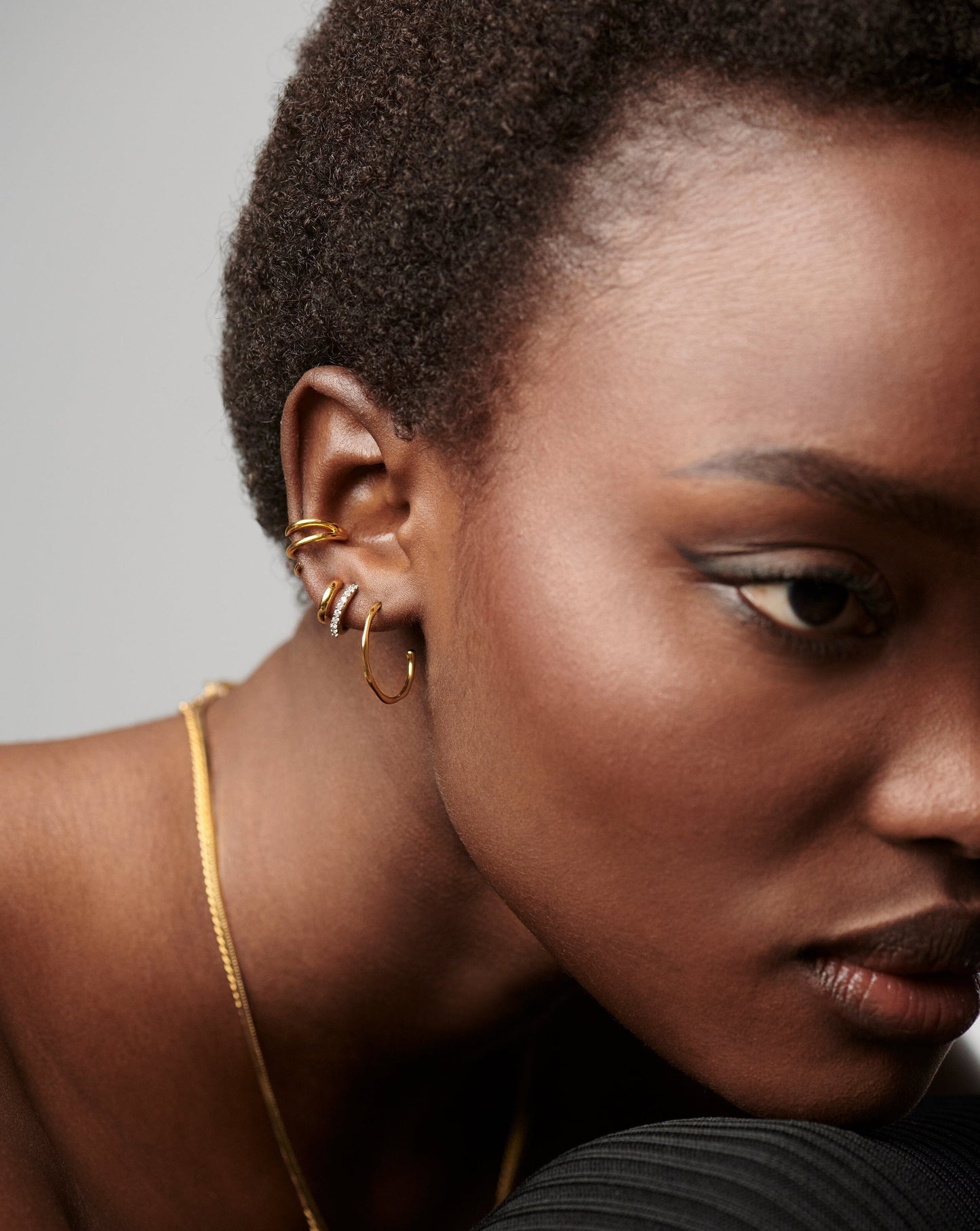 Tiny Textured Hoop Earrings in Silver