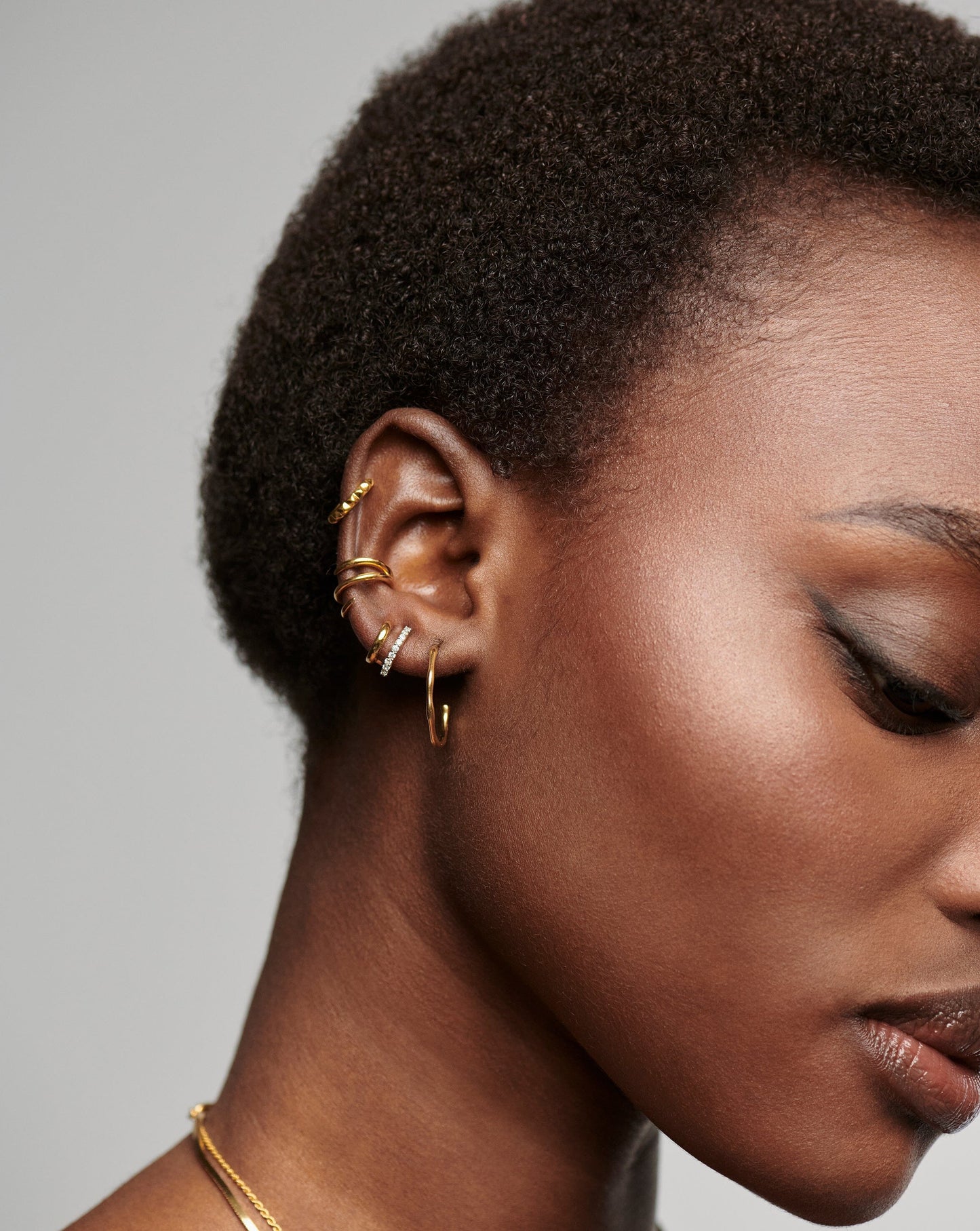 Tiny Textured Hoop Earrings in Silver