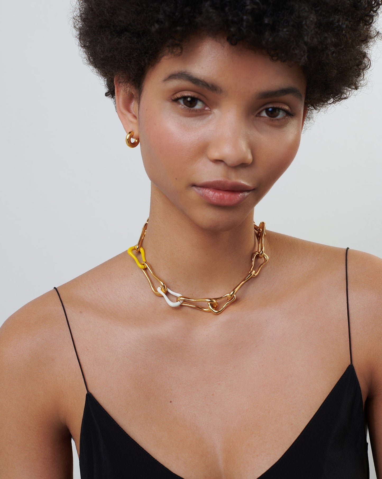 Chunky Chain Choker with Squiggle Enamel Design